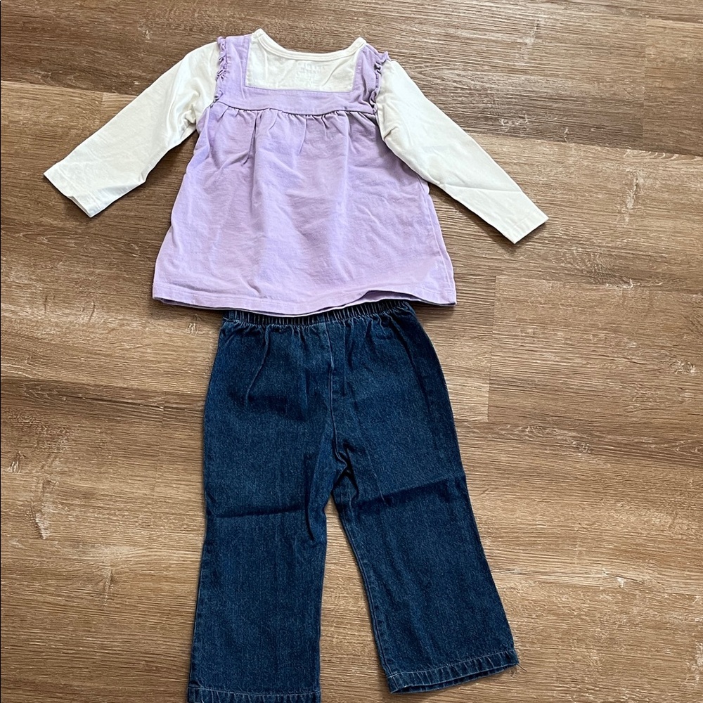 Lavender Floral Tunic with Embroidered Jeans - Picture 6 of 8